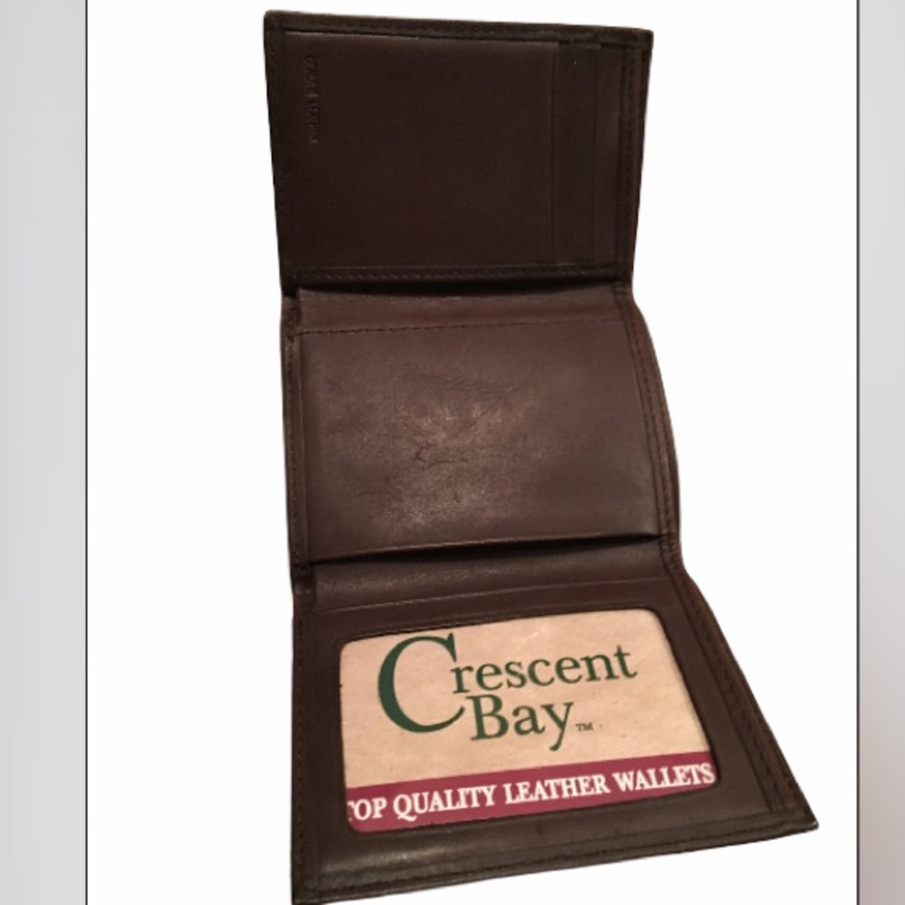 Crescent Bat Trifold Leather Card Holder